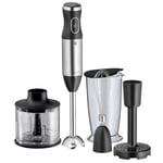 WMF Kult X El Blenderı Seti, 5 Parça, 600 W, Paslanmaz Çelik El Blenderı, Çırpıcı, Ezici Aparat, Doğrayıcı, 700 ml Karıştırma Kabı, Bulaşık Makinesinde Yıkanabilir
