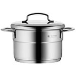 WMF Mini Derin Tencere, 14 cm, 1,3 L, Metal Kapaklı, İndüksiyon Uyumlu, Cromargan® Yüksek Kaliteli Paslanmaz Çelik, Üst Üste Saklanabilir