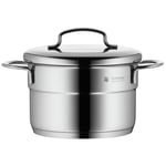 WMF Mini Derin Tencere, 14 cm, 1,3 L, Metal Kapaklı, İndüksiyon Uyumlu, Cromargan® Yüksek Kaliteli Paslanmaz Çelik, Üst Üste Saklanabilir