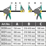 wolfcraft EHZ 100-700 tek elle mengene PRO 3033000 | İş parçalarının tek elle profesyonel gerilmesi için güçlü mengene | Sıkıştırma gücü: 120 kg - Sıkıştırma genişliği: 700 mm