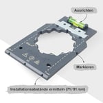 wolfcraft İşaretleme ve Hizalama Şablonu I 5975000 I Alçıpanda priz ve anahtar parçalarının hızlı ve hatasız kurulumu için