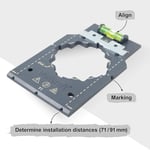wolfcraft İşaretleme ve Hizalama Şablonu I 5975000 I Alçıpanda priz ve anahtar parçalarının hızlı ve hatasız kurulumu için