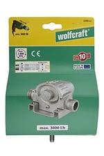 wolfcraft Metal gövdeli matkap pompası, 2200000; kendinden emişli su pompası, 3000 l/saate kadar güçlü – bahçe pompası veya farklı su yataklarını pompalamak için ideal