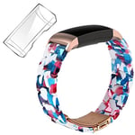 Wongeto Fitbit Charge 4/Fitbit Charge 3/Charge 3 SE ile Uyumlu Reçine Bant Kadın Kılıflı, Bilezik Bileklik Reçine Kayışlar + Şarj 4/3/3 SE Bandı için Kapak Koruyucu Kılıflar