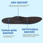Wonkey İçe Basma ve Düz Taban Destekleyici Anatomik Ayakkabı Tabanlığı, Doğal Mantar Medikal Epin ve Ark Takviyeli İç Tabanlık (43)