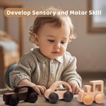 WOODEN TEETHER 3 Adet Ahşap Bebek Oyuncakları, Bebek Açgözlü Oyuncaklar Itme Araba Oyuncakları Montessori Oyuncakları Ahşap Oyuncak Araçlar, #3