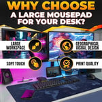 World XXL Profesyonel Ekstra Büyük Mouse Pad ve Bilgisayar Oyunu Mouse Mat Oyun Klavyesi Kaymaz Mouse Pad'ler Masa için 89,9 cm x 39,9 cm Ev Ofis Masa Pedi Klavye ve Oyun Pedi için Fare Altlığı