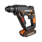 WORX WX390.1 20Volt 2.0Ah. Li-ion 1.2J Profesyonel SDS-Plus Pnömatik Çift Akülü Şarjlı Matkap + 8 Adet Uç + Mandren | 3'ü 1 arada: matkap/perküsyon/vidalayıcı, beton 13 mm, SDS ve HSS matkaplar dahild