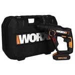 WORX WX390.1 20Volt 2.0Ah. Li-ion 1.2J Profesyonel SDS-Plus Pnömatik Çift Akülü Şarjlı Matkap + 8 Adet Uç + Mandren | 3'ü 1 arada: matkap/perküsyon/vidalayıcı, beton 13 mm, SDS ve HSS matkaplar dahild