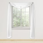 WPM Beyaz Zarafet Şeffaf Eşarp Saçaklı 96,52 cm x 548,56 cm Uzunluğunda