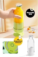 Wrapsol Smoothie Blender Taşınabilir Şarjlı Kişisel Mini Meyve Karıştırıcı 300 ml (Beyaz)