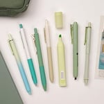WRITECH Jel Kalemler Günlük İşaretleyicileri: Günlük Seti Estetik Çeşitli Pastel Renkli Mürekkep 0,5 mm İnce Nokta Geri Çekilebilir 0,7 mm Siyah Kalem Pürüzsüz Yazı Çizimi Kanama Yok 7 karat (Yeşil)