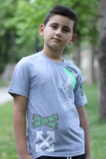 X Baskılı%100 Pamuk Erkek Çocuk T-shirt 9-16 Yaş