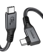 XAOSUN Thunderbolt 4 Kablo için 240W USB4, 90 Derece Dik Açı Thunderbolt 4 Kablo 6 ft, Destek 240W Şarj, 40Gbps Transfer, MacBook, Thunderbolt Dock, Tablet, Hub, eGPU için 8K/5K HD Ekran