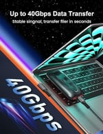 XAOSUN Thunderbolt 4 Kablo için 240W USB4, 90 Derece Dik Açı Thunderbolt 4 Kablo 6 ft, Destek 240W Şarj, 40Gbps Transfer, MacBook, Thunderbolt Dock, Tablet, Hub, eGPU için 8K/5K HD Ekran