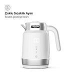 Xenon Smart Akıllı Kettle Paslanmaz Çelik Çift Katmanlı Mobil Uygulama Kontrollü Dijital Dokunmatik Otomatik Kapanma Hızlı Kaynatma Kolay Temizlik Kaçak Akım Korumalı Su Isıtıcı 1.7 Lt (Beyaz) X7102
