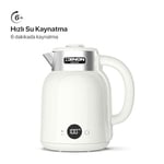 Xenon Smart Akıllı Kettle Paslanmaz Çelik Çift Katmanlı Wi-Fi Mobil Uygulama ile Uzaktan Kontrol Edilebilen Otomatik Kapanma Hızlı Kaynatma Kaçak Akım Korumalı Su Isıtıcı 1.5 Lt (Krem) X7101