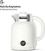 Xenon Smart Akıllı Kettle Paslanmaz Çelik Çift Katmanlı Wi-Fi Mobil Uygulama ile Uzaktan Kontrol Edilebilen Otomatik Kapanma Hızlı Kaynatma Kaçak Akım Korumalı Su Isıtıcı 1.5 Lt (Krem) X7101