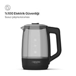 Xenon Smart Akıllı Kettle Paslanmaz Çelik Mobil Uygulama Kontrollü Otomatik Kapanma Hızlı Kaynatma Kolay Temizlik Kaçak Akım Korumalı Led Işıklı Cam Hazneli Su Isıtıcısı 1.7 Lt (Siyah) X7103