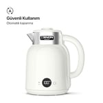 Xenon Smart Akıllı Kettle Paslanmaz Çelik Çift Katmanlı Wi-Fi Mobil Uygulama ile Uzaktan Kontrol Edilebilen Otomatik Kapanma Hızlı Kaynatma Kaçak Akım Korumalı Su Isıtıcı 1.5 Lt (Krem) X7101
