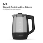Xenon Smart Akıllı Kettle Paslanmaz Çelik Mobil Uygulama Kontrollü Otomatik Kapanma Hızlı Kaynatma Kolay Temizlik Kaçak Akım Korumalı Led Işıklı Cam Hazneli Su Isıtıcısı 1.7 Lt (Siyah) X7103