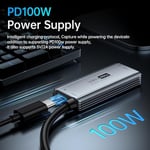 XIIXMASK Video yakalama kartı USB 3.0, 100 W PD HDMI USB/USB C 1080P HD 60 fps Live ve Record Video Audio Game MS2130, Switch Xbox PS4/5 Live Broadcast, oyun, akış için