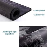 XL Dünya Haritası Oyun Fare Altlığı, 70 x 30 cm, Dünya Haritası Kaymaz Tabanlı Doğal Kauçuk, Sıkı ve Pürüzsüz, Her Fare, Klavye ve Dizüstü Bilgisayar İçin Uygundur