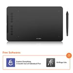 XP-PEN Deco 01 grafik tableti, 10 x 6,25 inç kalem tableti, 8 ekspres tuşlu, 266 RPS 8192 basınç hassasiyeti, eldivenli, ev, ofis ve e-öğrenme için ideal