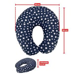 XPERMATE Bebek Emzirme Yastığı Bebek Destek Minderi Fermuarlı Yıkanabilir Kılıf 55x60 (Yıldızlı Lacivert)