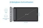 XPPen grafik tableti Deco LW, 10 x 6 inç, 8 tuşlu kalem tableti, pilsiz kalem, 8192 baskı kademesi, 60° eğim, boyama, çalışma ve öğrenme için