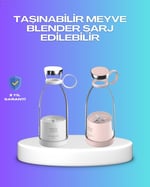 YamanHobi Çevre Dostu Cam Gövdeli Kablosuz Smoothie Blender