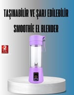 YamanHobi Şarjlı 380ml Portatif Smoothie Blender USB Mini Shake Yapıcı
