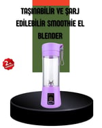 YamanHobi Taşınabilir USB Şarjlı Mini Smoothie Blender 380ml Çelik Bıçaklı Portatif