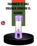 YamanHobi Taşınabilir USB Şarjlı Mini Smoothie Blender 380ml Çelik Bıçaklı Portatif