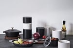 YAMAZAKI home Seramik yiyecek saklama egzersiz aletleri/canisters hava geçiren kapaklı seramik kutu, seramik, siyah, tek boy