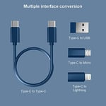 YANZIE USB Adaptörü, USB C Yıldırım Adaptörlü Mikro USB Şarj Kablosu, Lightning - USB C Adaptörü, Çoklu Şarj Kablosu Saklama Kutusu SIM Kart Tutucu İçerir