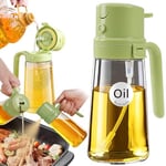 YARRAMATE 2'si 1 Arada Kolayca Doldurulabilir Mutfak Yağ Spreyi, 470ml uçak spreyi, ocak dökücü, basit dış mekan ölçer, sıcak hava fritöz tipi spreyi (Yeşil)