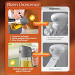 YARRAMATE Zeytinyağı Dispenseri, Yemek Pişirme için 2'si 1 Arada Püskürtücü, 470ml Cam Püskürtme Şişesi, Mutfak, Salata, Kızartma, Barbekü için Gıda Sınıfı Yağ Dağıtıcı ve Yağ（gri） | Gıda sınıfı dağıt