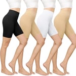 YaShaer Kadın Slip şort düşük elbiseler için yüksek belli yaz şort 4 paket