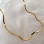Yassı italyan Model Gold Kararmaz Çelik Kadın Kolye