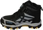 YAZKIŞ Çocuk Siyah Gri Çırtlı İçi kürklü Termo Kaymaz Taban Outdoor Spor Bot