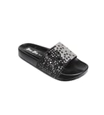 Yazkiş Kadın Siyah Üzeri Taşlı Simli Terlik