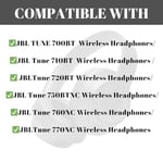 Yedek Earpad JBL Tune 700BT /710BT /720BT /750BTNC/760NC/770NC Kablosuz Kulak Üstü Kulaklıklar ile Uyumlu, JBL Earpads Kulak Yastıkları Kulak Yastıkları Yüksek Yoğunluklu Yumuşak Köpüklü Kulak