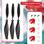 Yedek RC Düzlem Pervaneleri Uçak Karbon Fiber Burun Konisi Tr-p51 Rc Düzlemi ile Uyumlu 4 Kanal Uzaktan Kumandalı Uçak Pervane Koruyucular ve Adaptörlü (3 Set)
