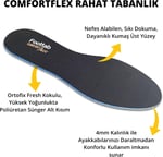 YeferStore Soft Comfort Ayakkabı Tabanı, Nefes Alabilen Rahat Kumaş Spor Tabanlık, 1 Çift (Siyah, 43-44)