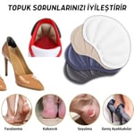 YeferStore Topuk Arkası Vurma Önleyici Topuk Pedi, Deri/Kumaş Ayakkabı Arkası Ped (Siyah, Kumaş)