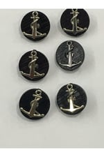 Yelek Hırka Düğmesi 6 Lı Set Çapa Armalı 1,8 Cm, mk300