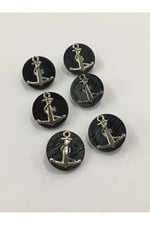 Yelek Hırka Düğmesi 6 Lı Set Çapa Armalı 1,8 Cm, mk300
