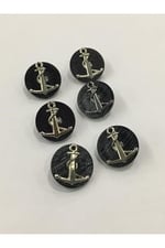 Yelek Hırka Düğmesi 6 Lı Set Çapa Armalı 1,8 Cm, mk300