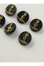 Yelek Hırka Düğmesi 6 Lı Set Çapa Armalı 1,8 Cm, d207